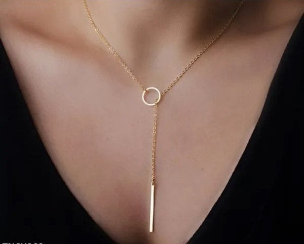 Circle Stick Link Chain Necklace