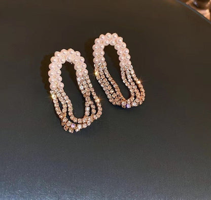 Pearl Chain Drop Earrings Pair