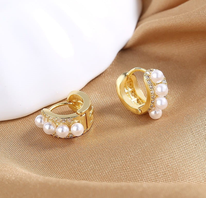 Pearl Ear Hoops Pair