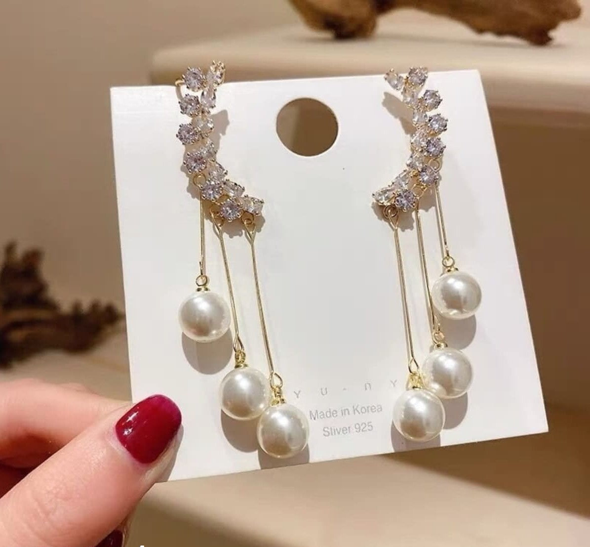 Drop Pearl Ear Cuffs Pair