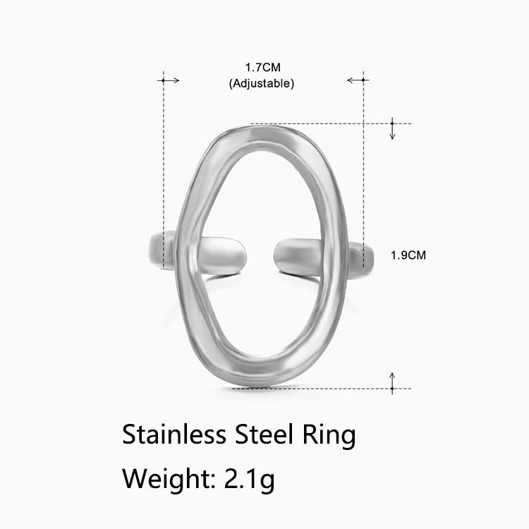 Oval Shape Stainless Steel Ring