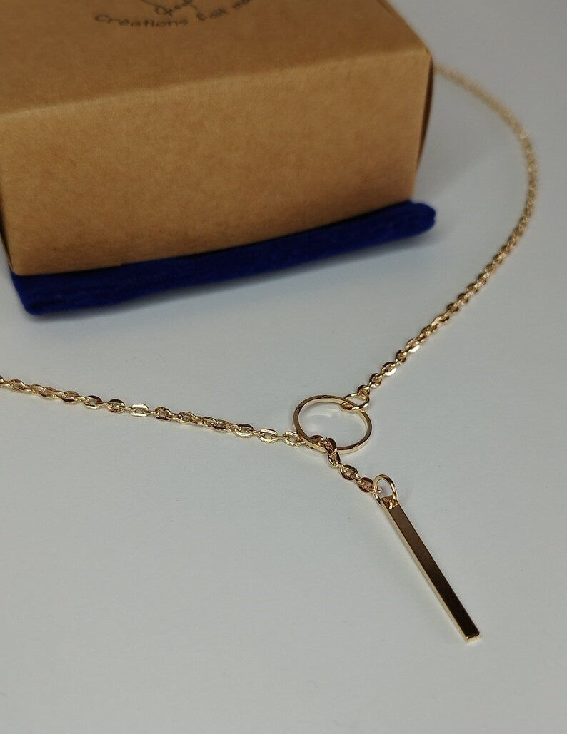 Circle Stick Link Chain Necklace