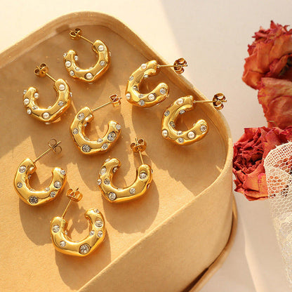 CC Shape Hoop Earrings