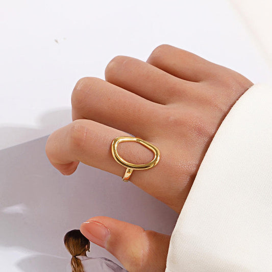 Oval Shape Stainless Steel Ring