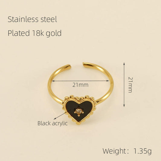 Heart Shape Stainless Steel Ring