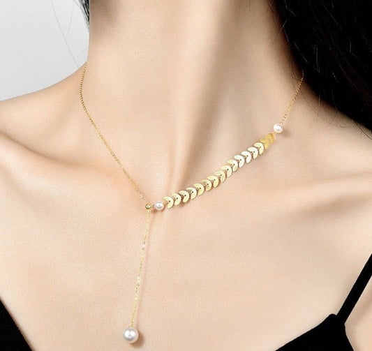 Arrow/Pearl Necklace