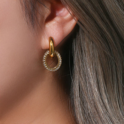 Zircon Hoop Dangle Earring