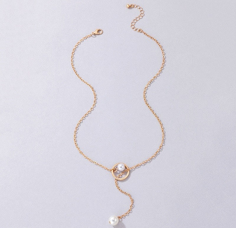 Twin Pearl Pendent With Chain